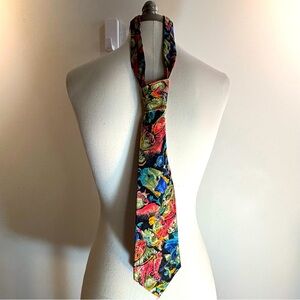LOU MYLES 100% Silk Colorful Paisley Tie Made in Italy 60 x 4 x 2”